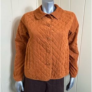 Cabela's Quilted Suede Like Jacket Womens Size S Long Sleeve Brown Outdoors